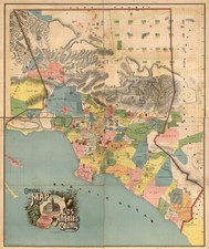 Los Angeles California Vintage Map Travel Poster picture