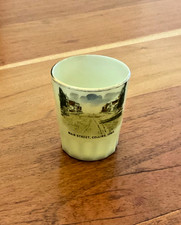 Antique Custard Uranium Glass Toothpick Holder Shot Glass Main St Collins Iowa picture