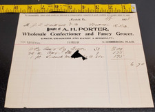 August 8, 1908 A.H. Porter Wholesale Confectioner & Fancy Grocer Invoice picture