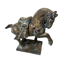 Toyo Japan Heavy Cast Bronze Tang Dynasty Horse Statue Figure Nice Patina MCM picture