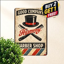 Barbershop Quartet Harmony Singing Sign Metal Tin Sign Music Room Decor 8x12 picture