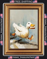 Farmhouse White Duck Wall Art Set of 3 with Gold Frames, 9x11, 12x16, 16x24 picture