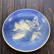 1971 Bing & Grondahl Plate Mothers Day Copenhagen Denmark Dish Plate Kitty Cat picture