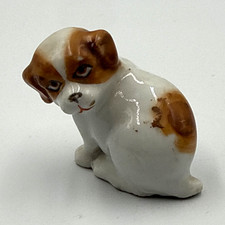 Vintage Hand Painted Ceramic Puppy Dog Figurine Saint Bernard picture