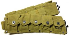 WWII US M1 GARAND RIFLE 10 POCKET AMMO BELT OD#3  picture