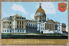 Mississippi State Capitol Jackson MS 1911 Antique POSTED Postcard RPO Rail Mark picture