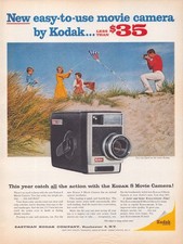 Kodak Life Magazine Ad 8 Movie Camera 1962 Mid-Century Modern Photo picture
