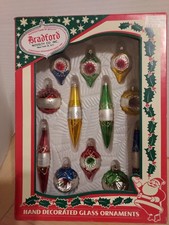 Vintage Bradford Novelty 12 Teardrop & Indent Reflector Ornaments 2003 picture