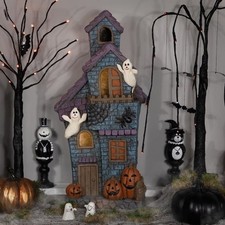 Northlight LED Lighted Haunted House with Ghosts Halloween Decoration - 22.75