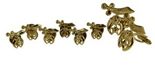 4032009 Polished Gold Tone Shrine Tuxedo Set Pair Cufflinks Cuff Links Shriner picture