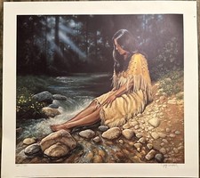 1982 Guild Hall Print Artist: Jerry Crandall “Solitude”No.684 Size 21” x  19” picture