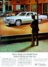 1978 Cadillac Coupe Deville Silver Vintage Show Room Original Print Ad 8.5 x 11