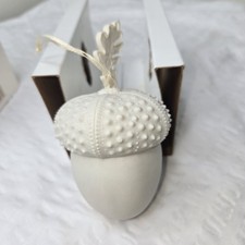 Margaret Furlong 1996 Acorn Ornament Bisque Porcelain Oak Leaf Christmas Retired picture