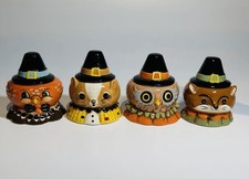 🧡💚NIB Johanna Parker Ceramic Fall Critter Bowl w/Lid Set of 4 HTF picture