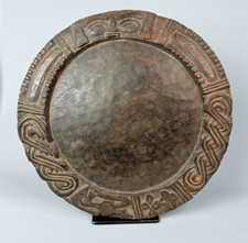 Yoruba Wood Circular Divination Board Face & Figures Ifa Tablero Babalawo Orula picture