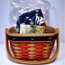 Longaberger 2001 Hostess Appreciation Basket Set Red Blue Star Liner picture