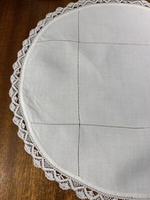 Antique Delicate Linen Centerpiece  Bobbin Lace Teatime~ picture