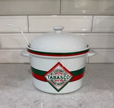 **VINTAGE** TABASCO McILHENNY CO.  SOUP / CHILI TUREEN 2.5QT W/Ladle + EXCELLENT picture
