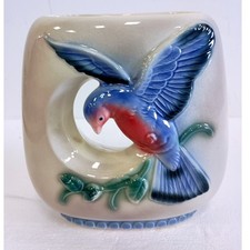 Vintage 50s Royal Copley 3D Bluebird Vase Planter Ceramic Mid Century Modern picture