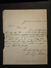 1871 ALS W.H. Milburn “Blind Chaplain of Congress” Signed Letter Jacksonville IL picture