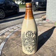 Pre-Pro Antique Moerlein Old Jug Lager Beer Stoneware Bottle Side Stamp MINT picture