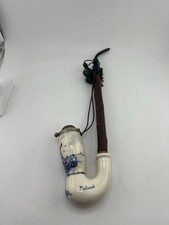 Vintage Antique Porcelain Tyrolean Pipe Holland Wood and Horn READ picture