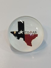 Texas Travel Souvenir Fridge Magnet Round Domed Acrylic Texas Flag picture