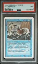 1994 Magic The Gathering Revised Edition Sea Serpent PSA 9 picture