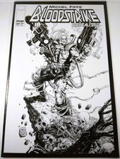 👊💥 BLOODSTRIKE BRUTALISTS #24 DAN FRAGA B&W SKETCH VARIANT E ROB LIEFELD 2018 picture