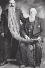 CIRCUS-CARNIVAL-SIDESHOW PHOTO/Early 1900's/MAN WITH LONG BEARD/4x6 B&W Rpt. picture