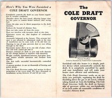 c1940s House HVAC Draft Governor Brochure Heat Vent Cole-Sullivan Engineering 5Q picture