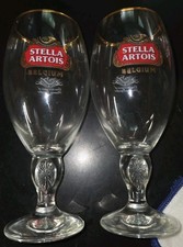 2x Stella Artois Vintage 15cl Gold Rim - Over 600 Years Of Brewing Mint picture