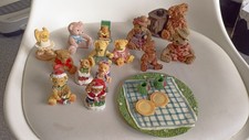 Vintage Teddy Bear Figurines Job Lot Set of 7 Resin Bears Collectable Ornaments picture