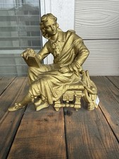 1890s ANTIQUE RACINE/POET CLOCK TOPPER STATUE picture