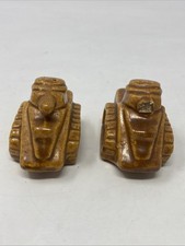 Vintage World War 2 ceramic Army Tank Shakers Salt and Pepper picture
