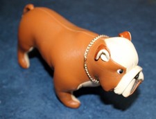 Vintage 1960's MCM Tomi Leather Bulldog Figure w/Chain - Excellent Condition picture