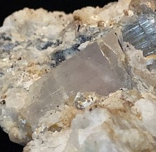 RARE SMALL CABINET PINK/BLUE  AQUAMORGANITE ON MATRIX  SKARDU, PAKISTAN picture