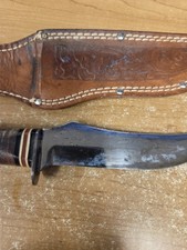 Vintage Schrade Walden NY USA 148 Fixed Blade Hunting Skinning Knife With Sheath picture