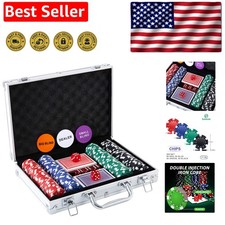 200PCS Poker Chips with Aluminum Case - Ideal for Parties & Tournaments picture