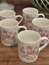 Vintage Made In England Ironstone Floral Mug Set Of 5 picture
