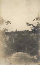 Dudley & Webster Cancels MA Dirt Road & Bldgs c1910 Real Photo Postcard picture