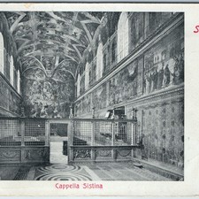 c1900s Rome Italy Sistine Chapel Postcard Vatican Interior Michelangelo Fresco picture