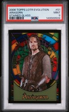 2006 TOPPS LORD OF THE RINGS EVOLUTION STAINED GLASS #S1 ARAGORN PSA 9 picture