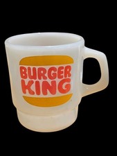 Fire-King Stackable Burger King Fast Food Restaurant Advertising Coffee Mug picture