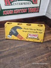 Original Antique Plumb Hammer Axe Hatchet Metal Store Display Rack Sign RARE picture