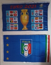 1 ITALY FEDERATION FLAG + 1 2021 EUROCUP FLAG (3X5 FT) $35 picture