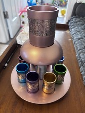 Kiddush Wine Fountain Set with Tray and Cups NIB New Never Used picture