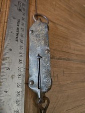 Vintage PS & W Co. Brass Hanging Scale 24 lb Star Motif AS IS picture