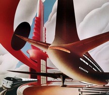 Transportation Arthur Radebaugh Retro Futurism Jet Age Sci-Fi Art Print picture