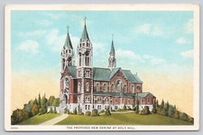 Hubertus Wisconsin Proposed New Shrine Holy Hill White Border Postcard Unposted picture